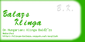 balazs klinga business card